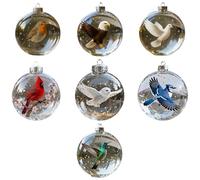 Nature’s Birds Crystal Glass Ornament Set, Nature Crystal Plastics Christmas Ball Ornament Set, Cardinal-Bird Glass Christmas Tree Decorations, Artistic Homes Decors For Festives Celebration