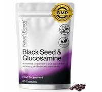 Nature’s Blends Black Seed Oil Capsules 500mg - Cold Pressed Nigella Sativa Capsules with Glucosamine - High Strength Omega 6 & 9 for Immune Support, Hair & Joint Health - 60 Softgels