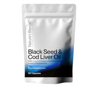Nature’s Blends Black Seed Oil Capsules 500mg - Cold Pressed Nigella Sativa & Cod Liver Oil - High Strength Thymoquinone, Omega 6 9 for Immune Support, Hair & Joint Health - 60 Softgels