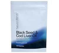 Nature’s Blends Black Seed Oil Capsules 500mg - Cold Pressed Nigella Sativa & Cod Liver Oil - High Strength Thymoquinone, Omega 6 9 for Immune Support, Hair & Joint Health - 60 Softgels