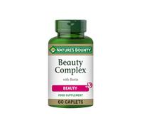 Nature’s Bounty Beauty Complex with Biotin - 60 Tablets | Hair, Skin & Nails Support Supplement with Biotin & Vitamins A, C, E - Promotes Youthful Glow, Vegan-Friendly, 60 Count