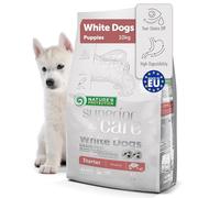 Nature’s Protection Superior Care Grain-Free Puppy Dry Dog Food - Hypoallergenic Dog Food with Salmon for White Coat Puppies - Omega 3 & 6 - Reduces Tear Stains, Healthy Skin & Coat (10kg)