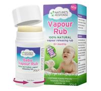 Nature’s Response Baby Vapour Rub 30g - 100% Natural Congestion Relief for Babies 6 Months+ - Gentle, Non-Greasy, Travel-Friendly Stick - Soothes Blocked Noses & Mild Coughs - Made in the UK