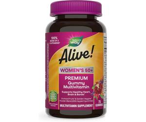 Nature’s Way Alive Womens 50+ Premium Multivitamin Heart Brain & Bones 75 Gummy