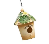Nature Safe Synthetic Resin Bird Shelter in Coastal Pattern Great for Garden Terrace and Backyard Enhancement Natural Bird Habitat