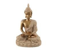 Nature Sandstone India Buddha Statue, Fengshui Sitting Sculpture Figurines, Tea Pet Buddhist Figurine Ornamen(gold)