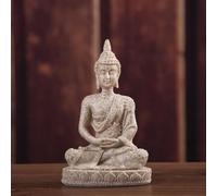Nature Sandstone India Buddha Statue, Fengshui Sitting Sculpture Figurines, Tea Pet Buddhist Figurine Ornamen(sand)