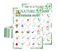 Nature Scavenger Hunt Card 5 x 7 inch Camping Scavenger Treasure Hunt Game Card Camping Road Trip Vehicle Birthday Outdoor Indoor Seek Activity for Adults