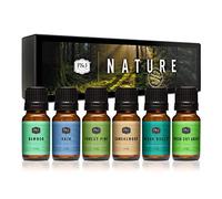 Nature Set of 6 Premium Grade Fragrance Oils Forest Pine, Patchouli, Rain, Harvest Spice, Sandalwood, Lavender 10ml