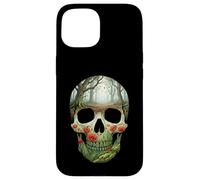 Nature Skull Forest Scene Trees Red Poppies Ferns Case for iPhone 15