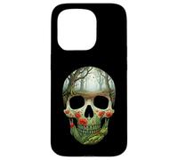 Nature Skull Forest Scene Trees Red Poppies Ferns Case for iPhone 15 Pro