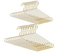 Nature Smile 20 Pack 45CM Men's Heavy Duty Metal Hangers, Space Saving Wire Hangers, Metal Clothes Hangers, Coat Hanger, Standard Suit Hangers Ideal for Everyday Use, Gold