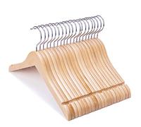 Nature Smile Juniors Preteen Older Children Wooden Coat Hangers 14 Inches Wood Dress Shirt Jacket Hangers with Anti-Rust Hook (20 Pack Natural)