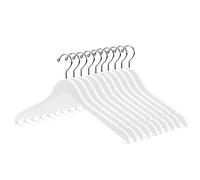 Nature Smile Solid Gugertree Wood Shirt and Dress Hangers with Notches with Antirust Chrome Hook Pack of 10 (White)