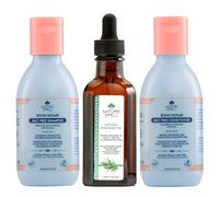 Nature Spell Bond Repair Travel Set, Includes Rosemary Oil, Shampoo & Conditioner, Protecting & Repairing, Vegan, Set of 3