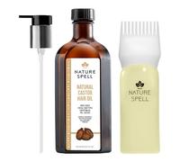Nature Spell Castor Oil for Hair, Skin, Eyelashes, Eyebrows and Nails, Pre-Diluted Castor Oil for Hair Growth & Scalp, Split Ends and Dry Skin, with Pump and Root Comb Applicator, Vegan, 150ml