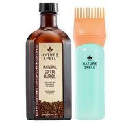 Nature Spell Coffee Oil for Hair with Comb Applicator, Vegan, 150ml | Pre-Diluted Oil Helps Refresh Limp Strands & Enhance Shine, for All Hair Types