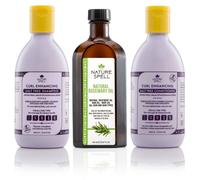 Nature Spell Curl & Grow Set Rosemary Oil Curl Enhancing Shampoo & Conditione in Purple