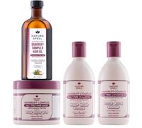 Nature Spell Dandruff Complex Set, Soothing & Hydrating Formula, Pack of 4 | Helps Reduce Flaking & Dryness with Tea Tree, Coconut Oil & Zinc, Includes Shampoo, Conditioner, Hair Mask and Oil, Vegan