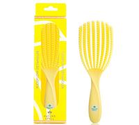 Nature Spell FlexiFlow Detangling Hair Brush, Flexible Strands for Gentle Brushing, Eliminates Knots & Reduces Breakage, Suitable for All Hair Types, Yellow