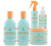 Nature Spell Growth Complex Hair Growth Set, Includes Shampoo, Conditioner, Mask, Leave-In & Oil with Hyaluronic Acid and Vitamin B5, For All Hair Types, Colour Safe, Vegan, Pack of 5