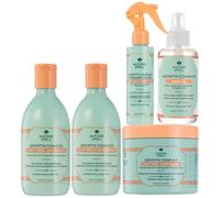 Nature Spell Growth Complex Haircare Set, Vegan, Pack of 5 | Includes Shampoo, Conditioner, Mask, Leave-In & Oil with Hyaluronic Acid and Vitamin B5, for All Hair Types, Colour Safe