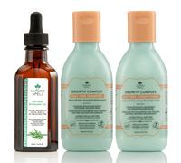 Nature Spell Hair Growth Travel Set, Includes Rosemary Oil, Shampoo & Conditioner, Nourishing & Strengthening, Vegan, Set of 3