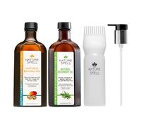 Nature Spell Hair Growth Duo with Rosemary & Batana Oils, Pre-Diluted Oil Set to Stimulate Growth & Strengthen Dry Strands, with Applicator & Pump, For All Hair Types, Vegan