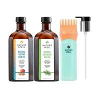 Nature Spell Hair Growth Duo with Rosemary & Batana Oils, Vegan | Pre-Diluted Oil Duo to Stimulate Hair Growth & Strengthen Weak Strands, with Applicator & Pump, for All Hair Types