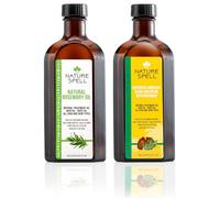 Nature Spell Hair Growth Duo with Rosemary & Jamaican Oils, Pre-Diluted Oil Set to Stimulate Growth and Strengthen Dry Strands, For All Hair Types, Vegan, Pack of 2, 150ml Each