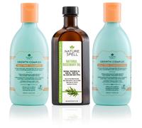 Nature Spell Hair Growth Trio, Pre-Diluted Rosemary Oil for Hair & Scalp, Shampoo & Conditioner Set, Sulphate-Free, Colour-Safe, Vegan