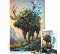 Nature Spirit Elk Jigsaw Puzzles for Adults 1000 Piece Logic Boost Toy Group Joy Premium Edge Bday Surprise (38x52cm)