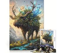 Nature Spirit Elk Jigsaw Puzzles for Adults1000 Pieces Intellect Toy Calming Play Quality Cut Wall Art Decor (50x75cm)