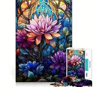 Nature Stained Glass 1000 Piece Jigsaw Puzzles for Adults Jigsaw Brain Play Relax Mind Sharp Edge Premium Gift (38x26cm)