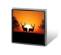 Nature Sunset Deer Island Of Cuba Lapel Pin for Men Women Square Fashion Brooch Pin - Cute Enamel Badges, Aluminum Alloy Metal Pinback for Hats, Shirts, Bags, Jackets & Accessories
