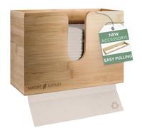 NATURE SUPPLIES Bamboo Paper Towel Dispenser for Kitchen and Bathroom | Wall mounted C-Fold, Z-Fold, V-Fold, Multifold Hand Towel Holder for Commercial Use