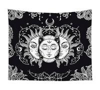 Nature Tapestry Xxl Tapestries Hippie Aesthetic Black And White Tarot Sun Moon Bedroom Wall Hanging Vertical Blanket Living Room Art Décor 150X200Cm