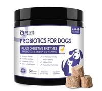 NATURE TARGET Probiotics for Dogs, Duck Flavored Dog Probiotics with Prebiotics and Digestive Enzymes for Dog Gut Health, Vitamins and Omega 3 for Skin & Coat & Immune Health - 120 Treats