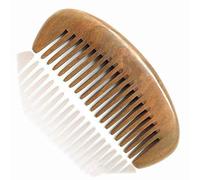 Nature Therapy 100% Hand Made Green Sandalwood Comb, Half Moon shape, Sandal Wood anti static 12cm (No Gift Bag)