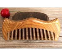 Nature Therapy Green Sandalwood M Shape Comb, Sandal Wood Comb anti static 100% Hand Made 12.5cm (No Gift Bag)