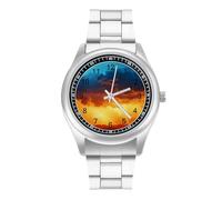 Nature Tornado Men's Steel Strap Watch Easy Reader Casual Silver Dial Fashion Analog Watches