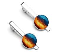 Nature Tornado Men's Tie Clips Shirt Cufflinks Suit Accessories Classic Silver Tack Pins for Business Wedding Anniversary