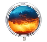 Nature Tornado Mini Pill Organizers Cute Round Pills Box Portable 3 Compartment Medicine Case Box for Travel