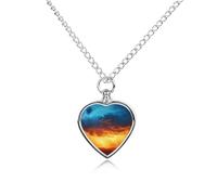 Nature Tornado Pet Ashes Necklace Heart Silver Classic Pet Pendant Memorials Funerary for Dog Cat Lover