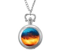 Nature Tornado Vintage Pocket Watch with Chain Classic Numerals White Dial