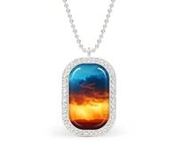 Nature Tornado Women's Square White Diamond Necklace Adjustable Pendant Chain Gift for Mom