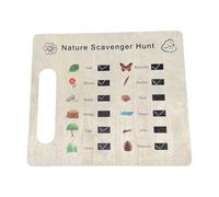 Nature Treasure Hunt Game - Reusable Wooden Outdoor Search Board for Kids Camping, Hiking, Exploring | Fun Find and Seek Toy for Children’s Parties, Family Adventures, Garden or Trail Games