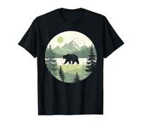 Nature Tree Reflection Forest Outdoor Wildlife Retro Graphic T-Shirt