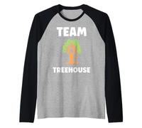 Nature Treehouse in Minimalist Trees Simple Team Tree House Raglan Baseball Tee