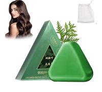 Nature Triangle Shampoo Bar, 120g Natural Plant-Based Solid Shampoo, Nature Seven Green Soap, Gentle on Hair & Scalp, for All Hair Types (1PC)